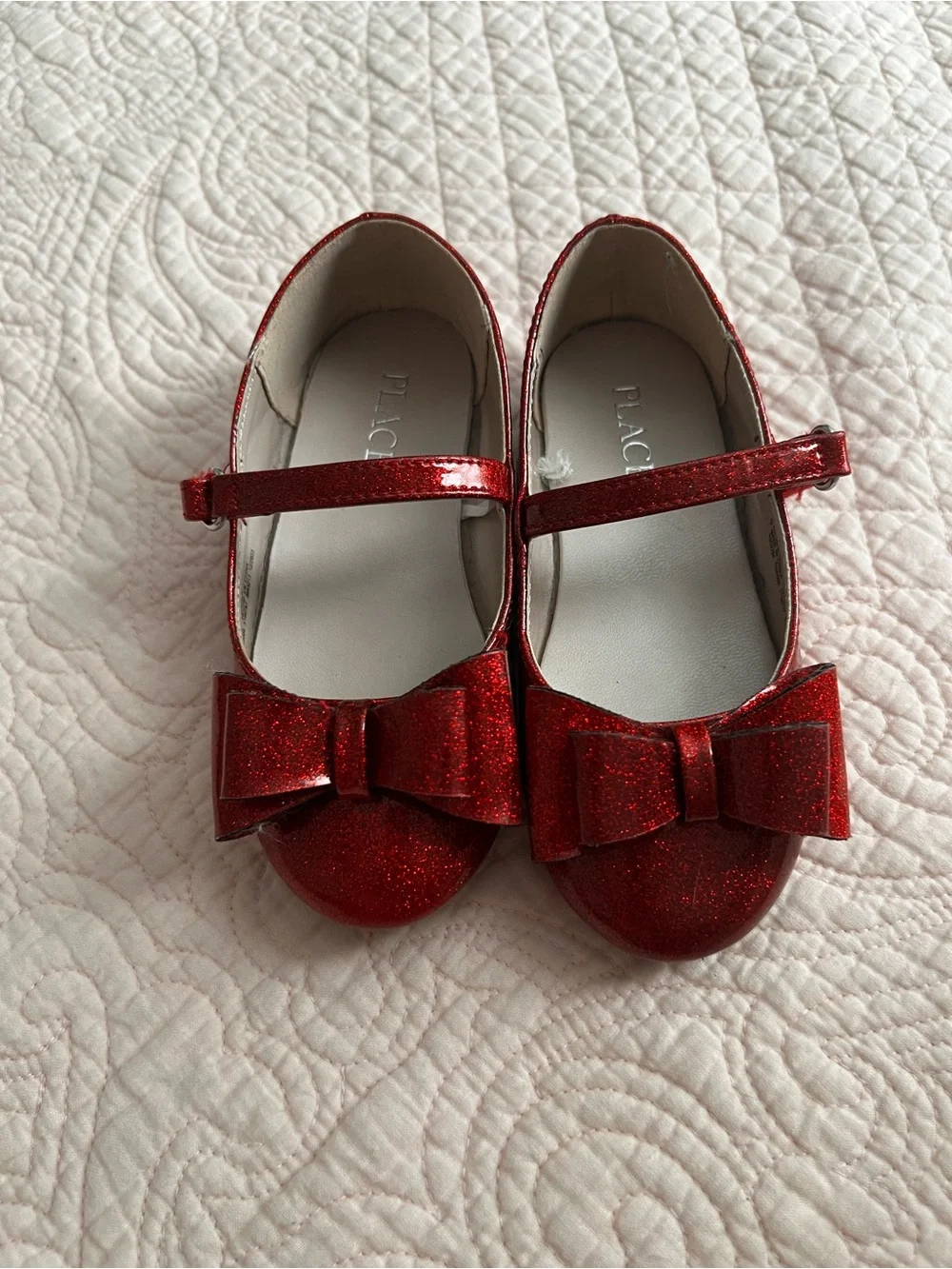 The Children's Place Red Glitter Mary Jane Shoes with Bow